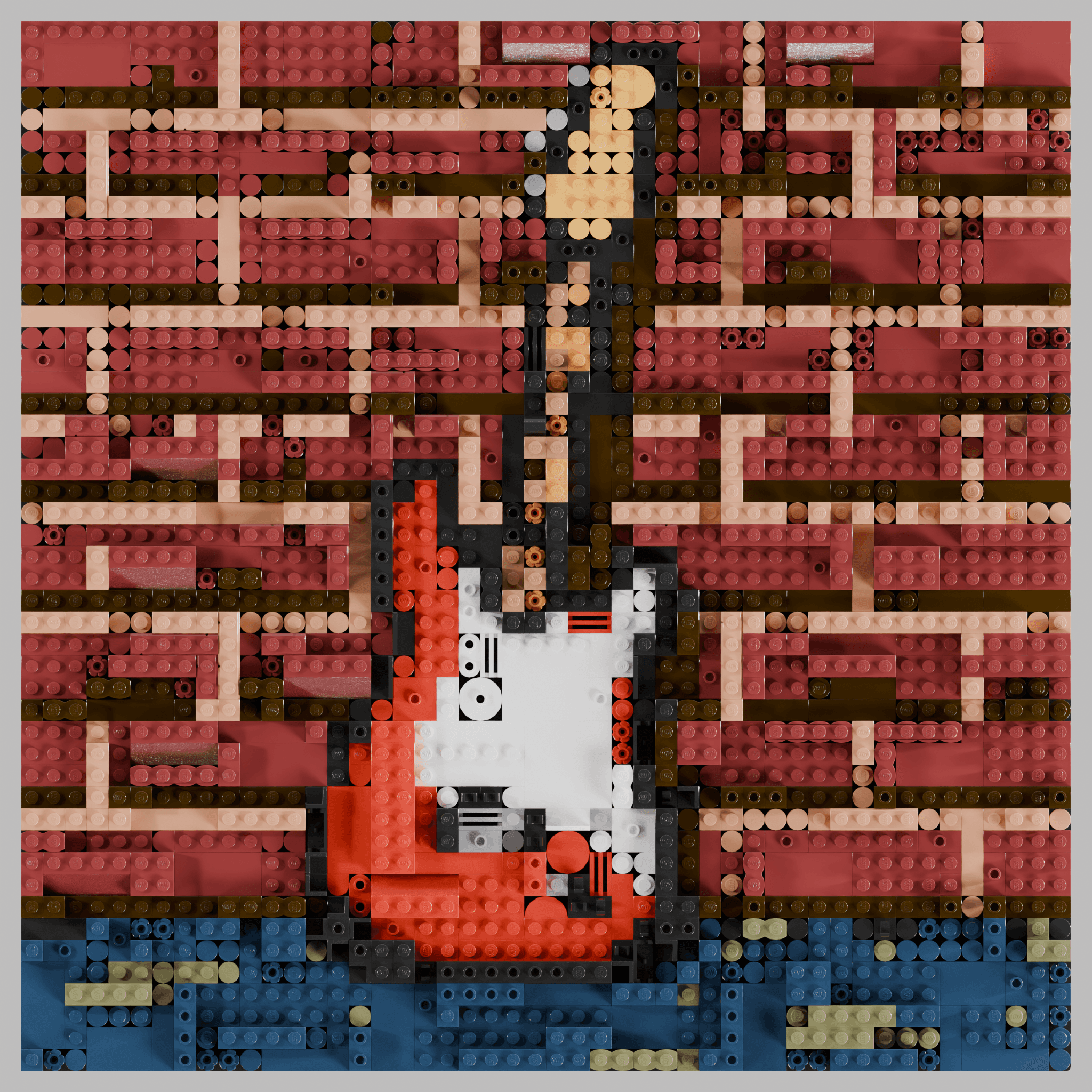 a Stratocaster electric guitar against a brick wall