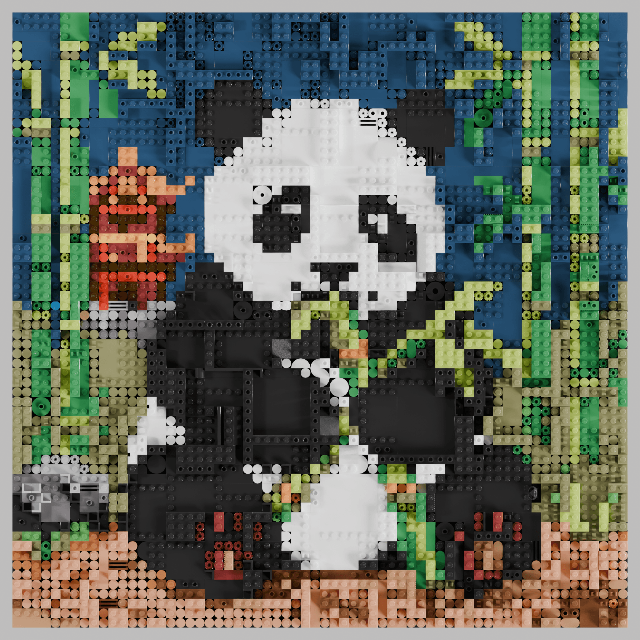 a giant panda eating bamboo