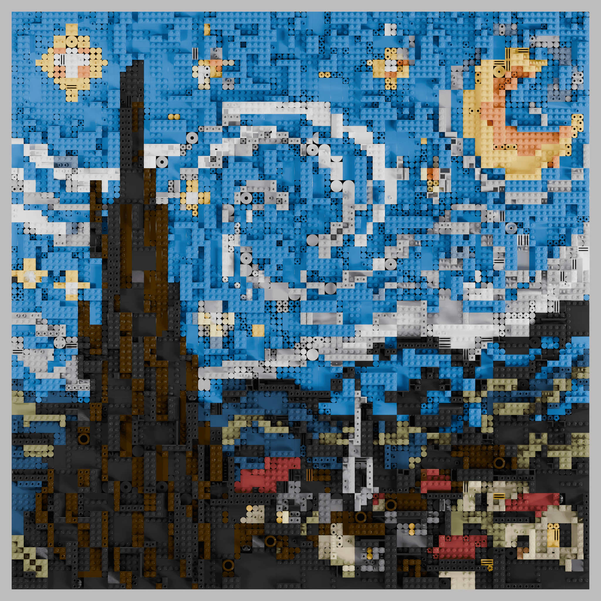 Van Gogh's Starry Night, swirling sky over a sleeping village