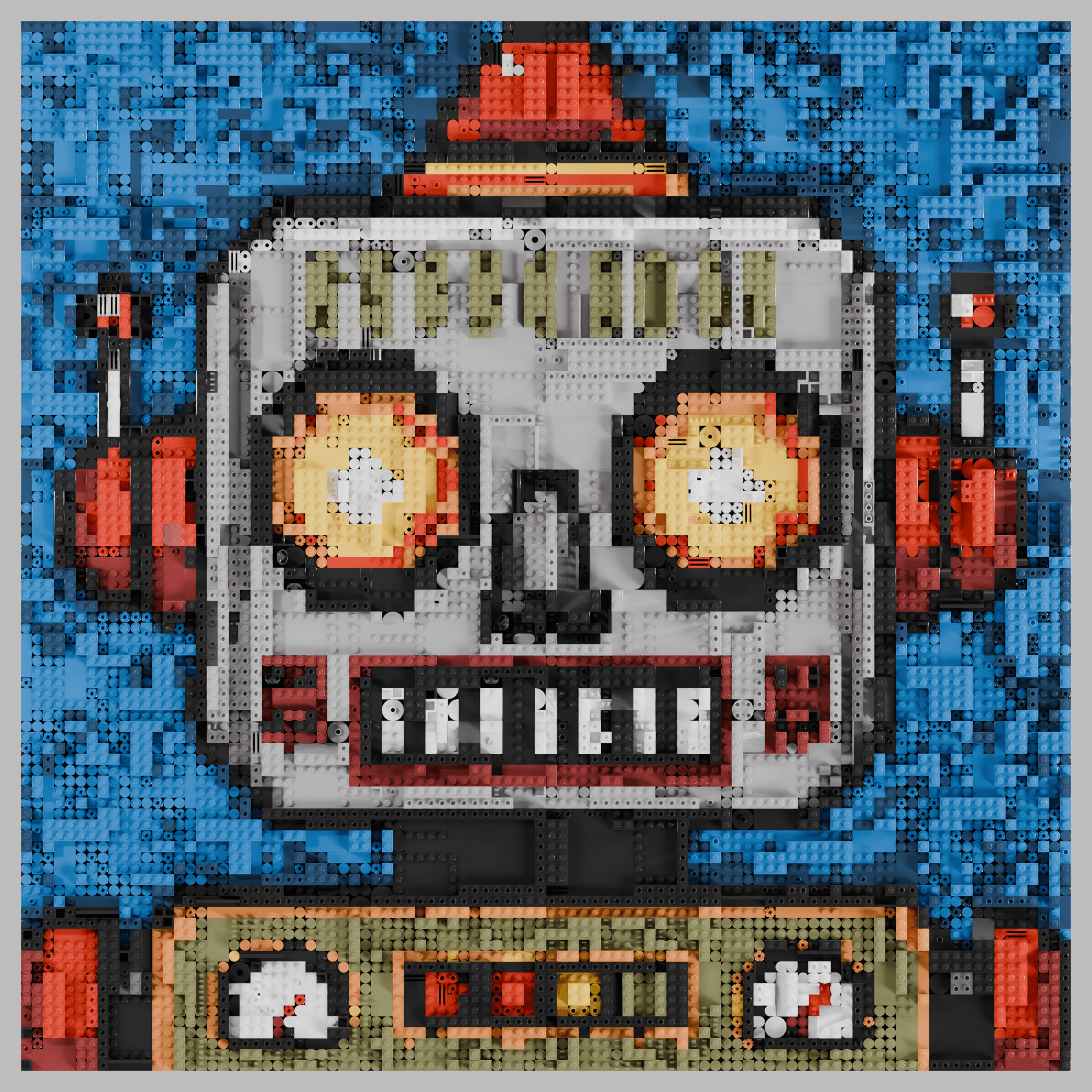 a vintage 1950s tin robot face, glowing eyes, retro mechanical