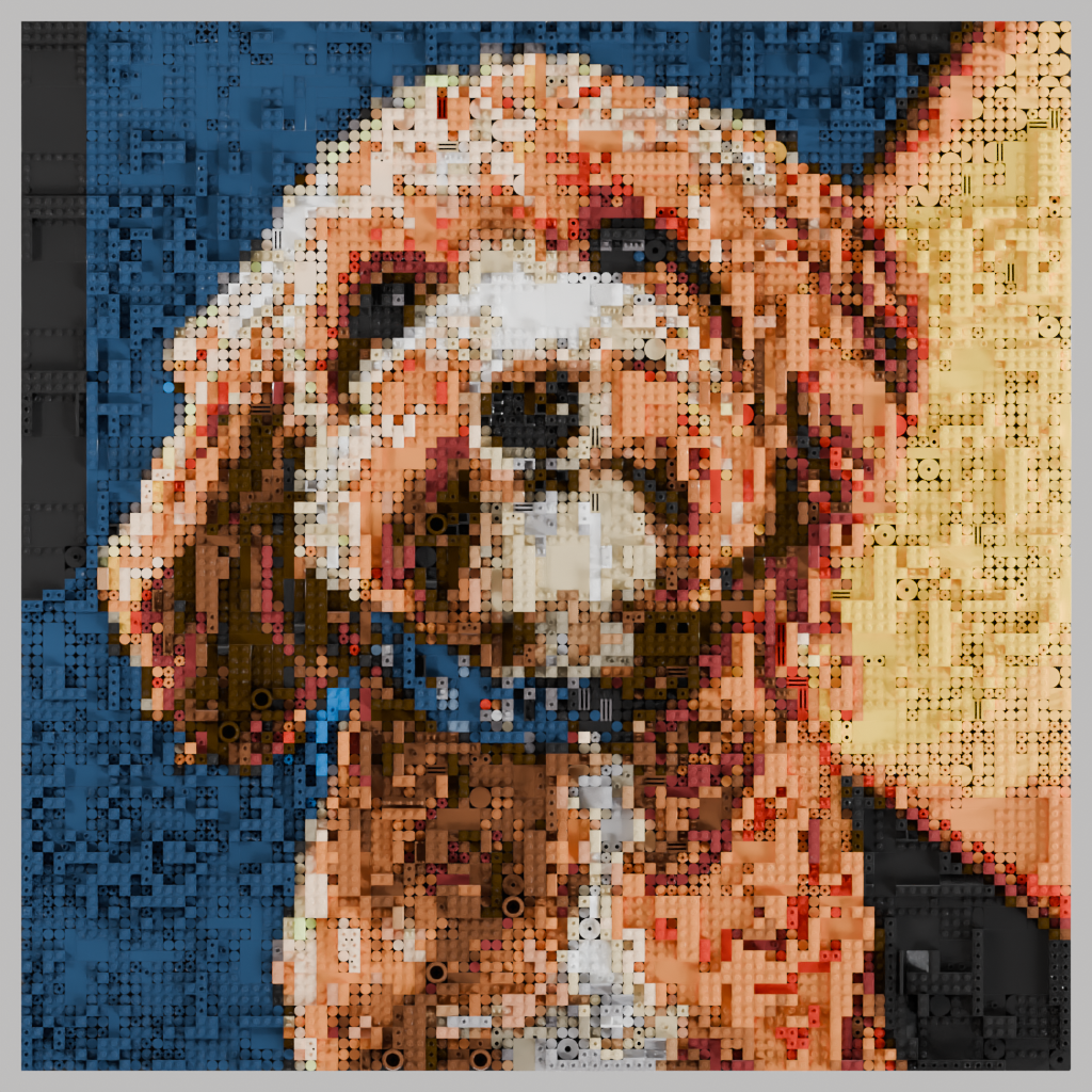 Portrait mosaic rendered at print quality